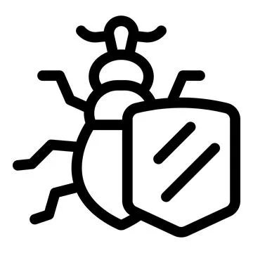 Antivirus software protecting computer from bug virus Stock Illustration