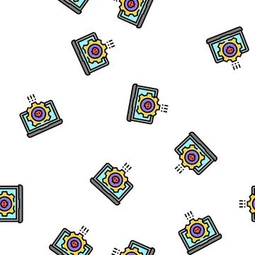 Antivirus software vector seamless pattern Illustrazione stock