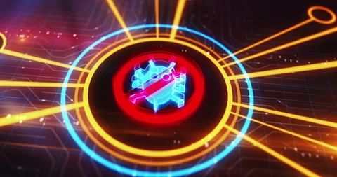 Antivirus symbol 3d digital concept Stock Footage 310177963