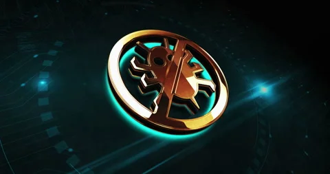 Antivirus symbol 3d digital concept loop Stock Footage 310178132
