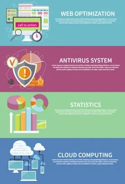 Antivirus system, cloud computing, statistics 库存插图