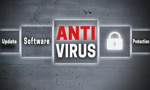 Antivirus touchscreen concept background Stock Photos