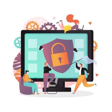 Antivirus vector concept for web banner, website page Stock Illustration