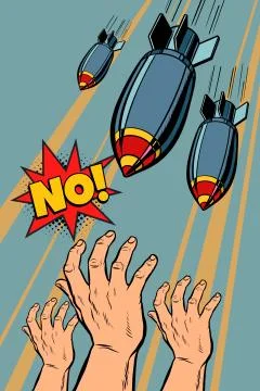 Antiwar protest, stop bomb war Stock Illustration