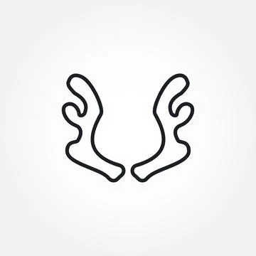 Antler isolated vector line icon. Illustrazione stock