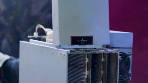 Antminer S19 Bitcoin Mining Machine Stock Footage 321262908