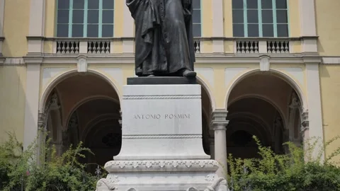 Antonio Rosmini bronze in Milan Stock Footage 164896486