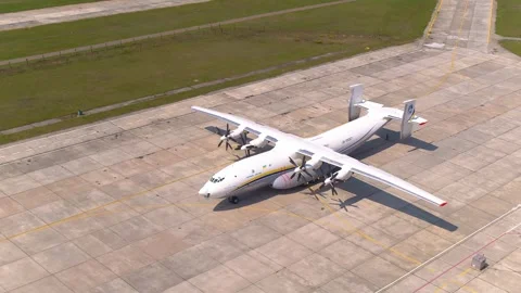Antonov An-22 Antey on runway Stock Footage 255616632
