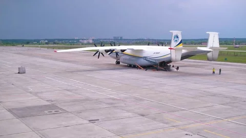 Antonov An-22 Antey on runway Stock Footage 255617536