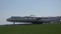 Antonov AN-225 cargo airplane close up starting from runway HD Footage