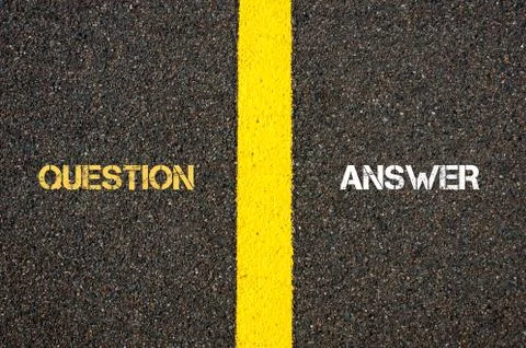 Antonym concept of QUESTION versus ANSWER Stock Photos