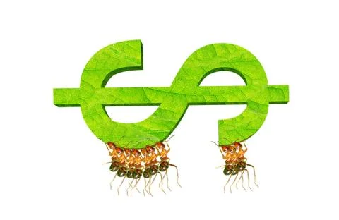 Ants and dollar Stock Illustration