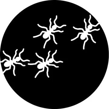 Ants on black ground Stock Illustration