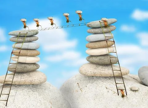 Ants building Stock Illustration