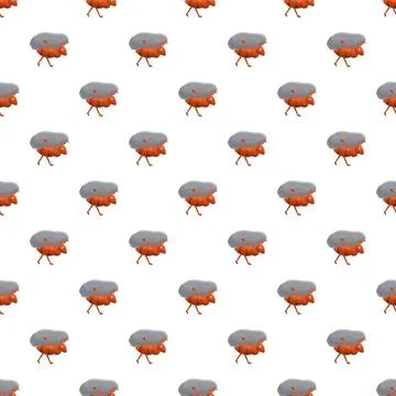 Ants carrying a stone working tirelessly seamless pattern Stock Illustration