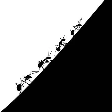 Ants climbing a surface vector silhouette clip art vector illustration Stock Illustration