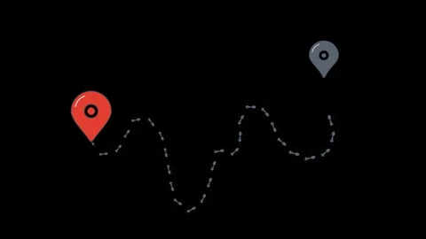 Ants colony path route animation with location pins Stock Footage 120913396