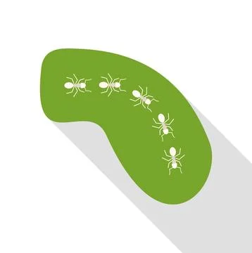 Ants forming a line on green surface teamwork Stock Illustration