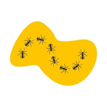 Ants forming a path for teamwork and unity Stock Illustration