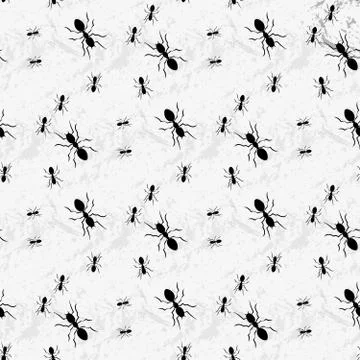 Ants group isolated on white background. Seamless vector illustration Stock Illustration