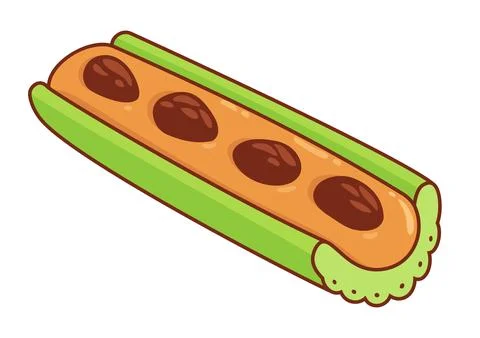Ants on a log cartoon drawing Ilustração Stock