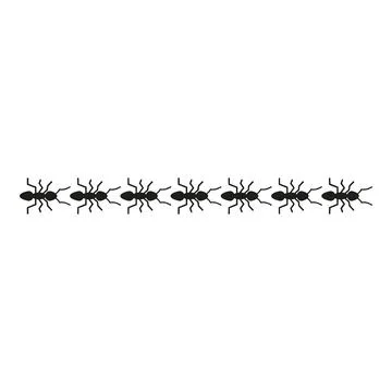 Ants marching in a line illustrating teamwork concept Stock Illustration
