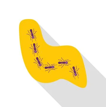 Ants marching in a line on a path Illustrazione stock