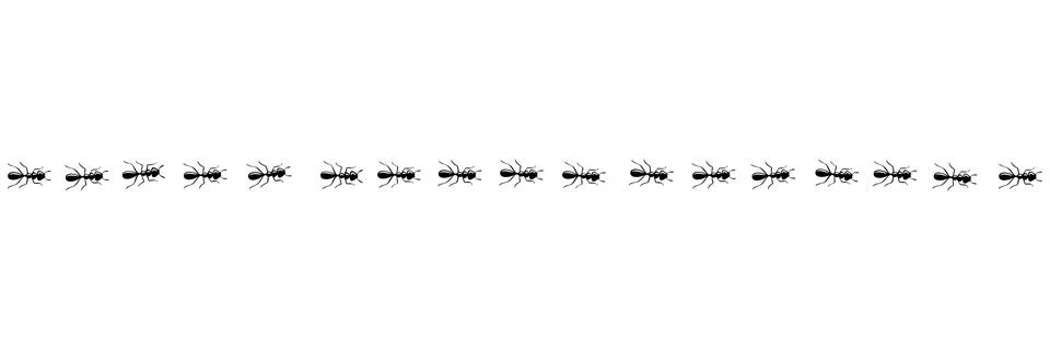 Ants marching in trail. Ant path isolated in white background. Vector Stock Illustration