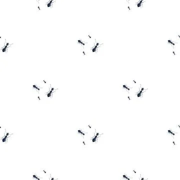Ants seamless pattern. Insects on colorful background. Vector illustration fo Stock Illustration