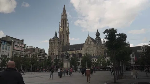 Antwerp Cathedral Stockbeeldmateriaal 251482902