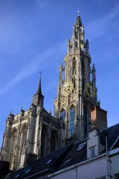Antwerp cathedral Stock Photos