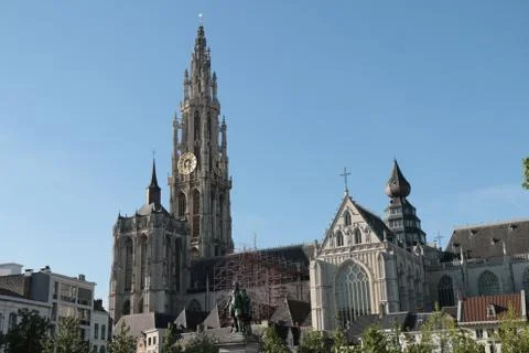 Antwerp cathedral Stock Photos