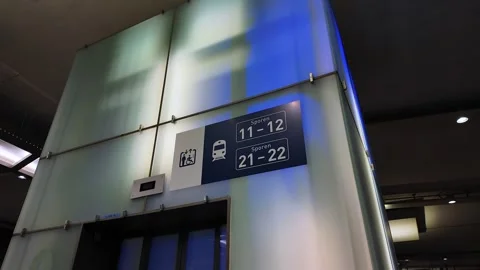 Antwerp Central Station, elevator to platforms Stock-Footage 324504461