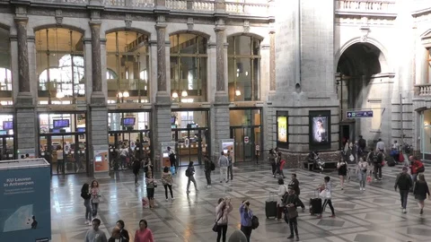 Antwerp Central trainstation interior Stock Footage 107177262