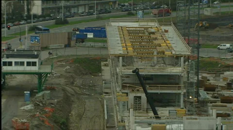 Antwerp courthouse construction work Stock Footage 656368