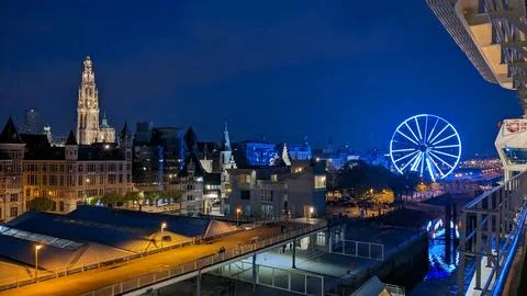 Antwerp evening Stock Photos