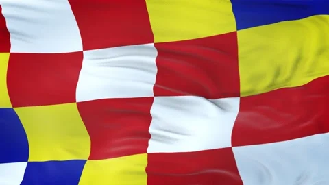 Antwerp flag waving in the wind with highly detailed fabric texture 스톡 동영상 134903329