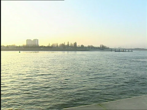 Antwerp, Schelde Stock Footage