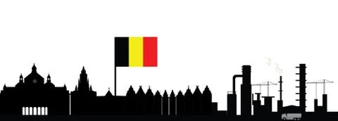 Antwerp skyline Stock Illustration