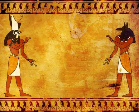 Anubis and Horus Stock Illustration