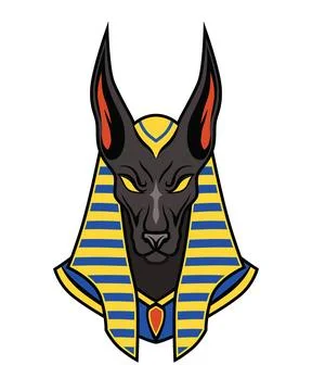 Anubis Color Flat Vector Illustration Isolated Egyptian God of the Dead Stock Illustration