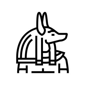 Anubis egypt line icon vector illustration Stock Illustration