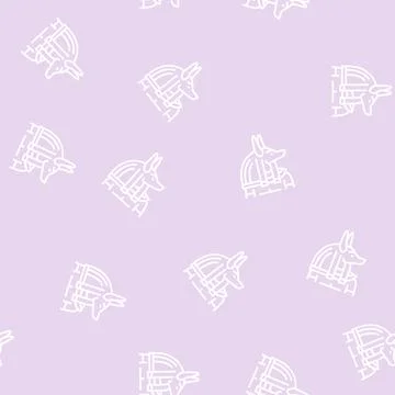 Anubis egypt line seamless pattern Stock Illustration