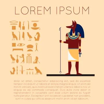 Anubis flat banner Stock Illustration