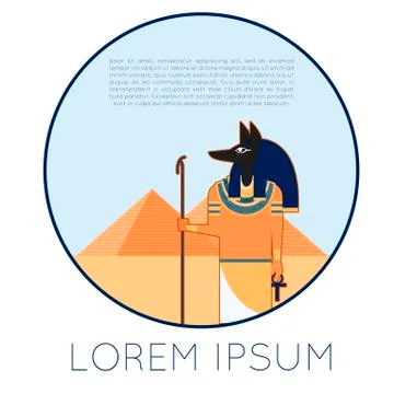 Anubis flat banner Stock Illustration