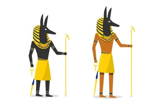 Anubis in flat vector design isolated on white Stock Illustration