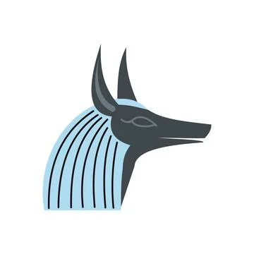 Anubis head icon, flat style Stock Illustration