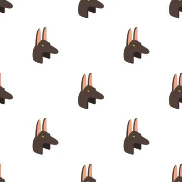 Anubis head pattern seamless vector Stock Illustration