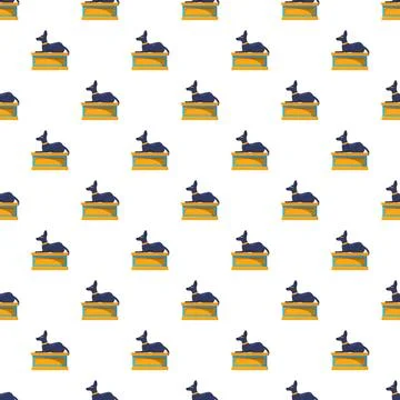 Anubis jackal god seamless pattern ancient egypt Stock Illustration