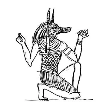 Anubis in The Netherworld Stock Illustration